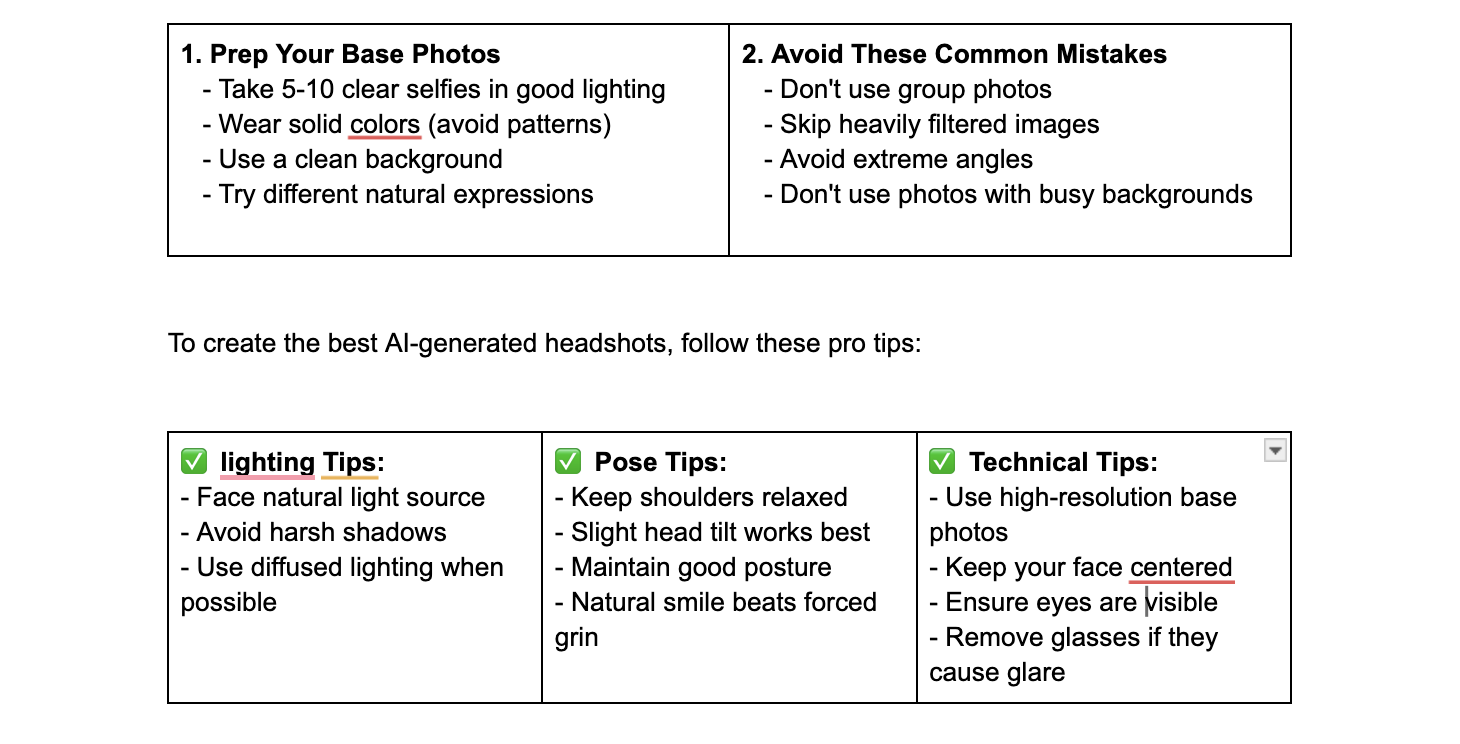 Quick Start Guide to AI Headshots