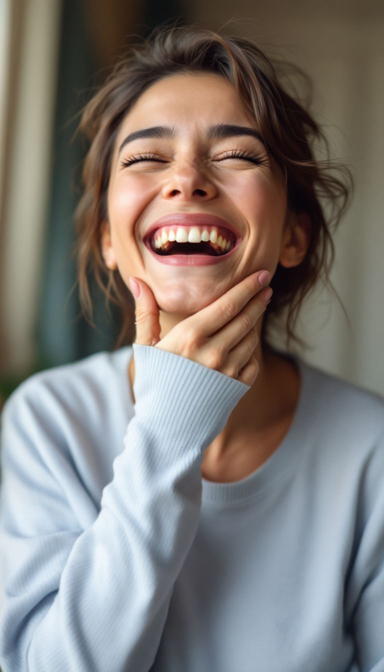 Woman laughing smile